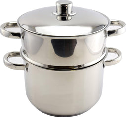 Royalty Line® C8L Stoompan Inductie - 8 Liter / Ø 24 cm - Soeppan Voor Alle Warmtebronnen - RVS Deksel met Couscous Pan