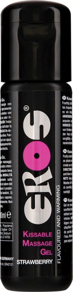 Eros Pleasure Kissable Massage Gel Strawberry - 100 ml - Glijmiddel