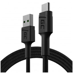 Green Cell KABGC22 - USB A naar USB-C Kabel - Snelladen 3.0 - Zwart