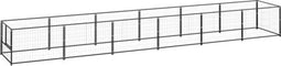 vidaXL - Hondenkennel - 6 - m² - staal - zwart
