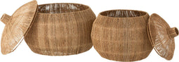 J-Line mand Dantya Bal - jute - naturel - 2 stuks