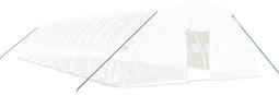 vidaXL - Tuinkas - met - stalen - frame - 108 - m² - 18x6x2,85 - m - wit