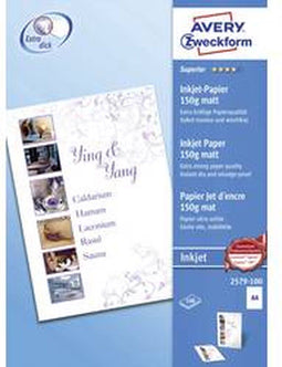 Avery 2579-100 - Inkjet printpapier - 150 g/m² - A4 - 100 vellen wit