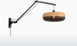 GOOD&MOJO Wandlamp Palawan - Zwart/Naturel - 100x40x70cm - Binnen Scandinavisch,Bohemian