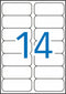 Stickers/etiketten Apli Wit 20 Lakens 99,1 x 38,1 mm