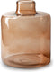 Jodeco Bloemenvaas Willem - transparant beige glas - 19 x 23 cm - fles vorm vaas