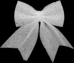 Kerststrik met glitter voor de kerstboom - Set van 3 - Super leuke strik voor cadeautjes - Kerstdecoratie - wit - 15 x 18 cm