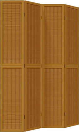 vidaXL - Kamerscherm - met - 4 - panelen - massief - paulowniahout - bruin