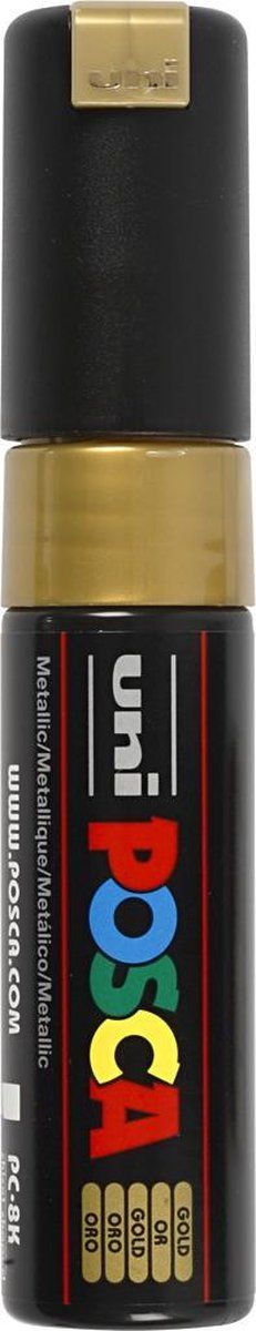 Verfstift posca pc8k b schuin goud