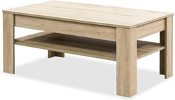 vidaXL - Salontafel - 110x65x48 - cm - bewerkt - hout - eikenkleur