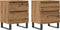 vidaXL - Nachtkastjes - 2 - st - 40x35x50cm - bewerkt - hout - artisanaal - eikenkleur