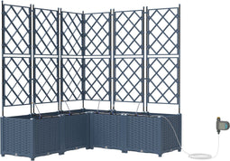 vidaXL - Tuinplanten - met - Water - Irrigatiesysteem - 5 - stuks - Grijs