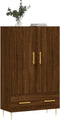 vidaXL - Hoge - kast - 69,5x31x115 - cm - bewerkt - hout - bruin - eikenkleur