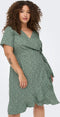 ONLY CARMAKOMA CARLIVIA - Wrap dress - V-hals met ruffle - Chinois green met stippen