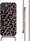 imoshion Hoesje Geschikt voor iPhone 15 Hoesje Met Koord - imoshion Siliconen design hoesje met koord - Roze / Animal Pink