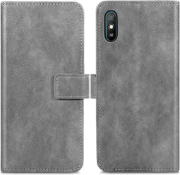 iMoshion Hoesje Geschikt voor Xiaomi Redmi 9A Hoesje Met Pasjeshouder - iMoshion Luxe Bookcase - Grijs