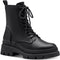 Tamaris ESSENTIALS - Dames Lace Boot - Vegan - 5,9 cm blokhak - zwart matt - Maat 37
