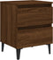vidaXL - Nachtkastje - met - metalen - poten - 40x35x50 - cm - bruin - eikenkleur