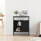 vidaXL - Sideboard - Zwart - Eiken - 69x35x80 - cm - Engineered - Hout - en - Staal
