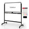 Coast Dubbele -zijdige magnetisch mobiel whiteboard mobiel rollend wit wandpaneel voor kantoorzwart