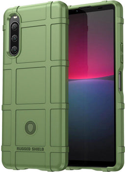 iMoshion Hoesje Geschikt voor Sony Xperia 10 V Hoesje Siliconen - iMoshion Rugged Shield Backcover - Groen