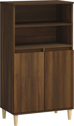 vidaXL - Hoge - kast - 60x36x110 - cm - bewerkt - hout - bruin - eikenkleur