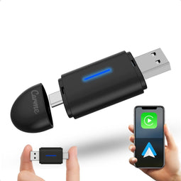 CarMe Mini 2-in-1 CarPlay Dongle - Draadloos CarPlay & Android Auto - Zwart