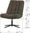 WOOOD Job Draaifauteuil - Teddy - Groen - 101x70x85
