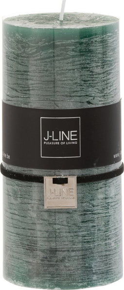 J-Line cilinderkaars - donkergroen - large - 52U - 6 stuks