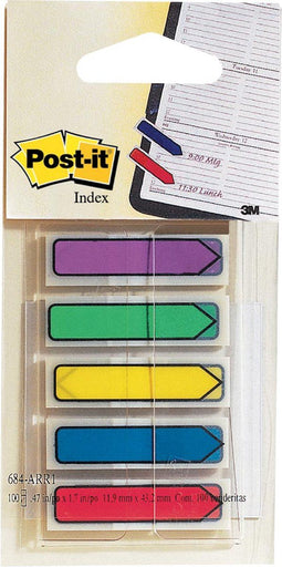 Post-it Index pijltjes, blister met 5 kleuren, 24 blaadjes per kleur