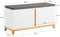 SoBuy FSR117-W - Schoenenbank - Gevoerde zitting met 2 deuren - Wit 90x34x46 cm