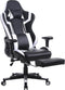 Gamestoel Tornado relax bureaustoel - met voetsteun - ergonomisch verstelbaar - zwart wit