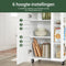 SoBuy FKW75-WN - Buffetkast - Wielen en 3 planken - Wit