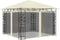 vidaXL - Prieel - met - klamboe - LED-lichtslinger - 4x3x2,73 - m - antracietkleurig