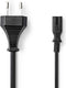 Nedis Stroomkabel - Euro Male - IEC-320-C7 - 3.00 m - Plat - Zwart