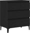 vidaXL - Dressoir - Zwart - Eiken - 60x35x70 - cm - Bewerkt - Hout