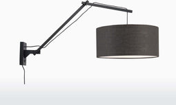 GOOD&MOJO Wandlamp Andes - Bamboe Zwart/Donkergrijs - 95x47x55cm - Binnen Scandinavisch,Bohemian