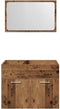 vidaXL - 2-delige - Badkamermeubelset - bewerkt - hout - oud - houtkleurig