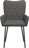 vidaXL - Eetkamerstoelen - 2 - st - stof - donkergrijs
