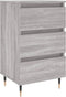 vidaXL - Nachtkastje - 40x35x69 - cm - bewerkt - hout - grijs - sonoma - eikenkleurig