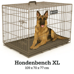 Flamingo Ebo - Hondenbench XL - Opvouwbaar met 2 deuren - Taupe