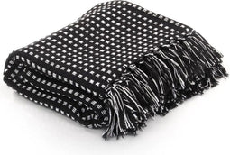 vidaXL - Plaid - vierkanten - 160x210 - cm - katoen - zwart