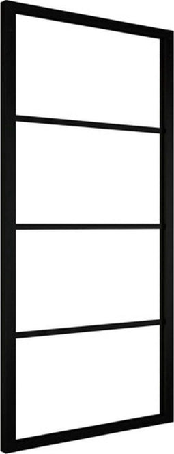 vidaXL - Schuifdeur - 90x205 - cm - aluminium - en - ESG-glas - zwart