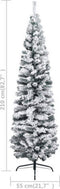 vidaXL - Kunstkerstboom - met - sneeuw - smal - 210 - cm - PVC - groen