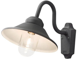 Konstsmide Vega - Buiten Wandlamp - Max. 1x 60W E27 IP44 - Zwart Aluminium