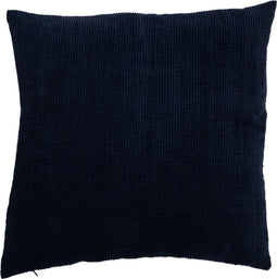 J-Line kussen Rib Vierkant - fluweel - blauw