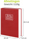 ACROPAQ Boekenkluis - Kleine verborgen boekenkluis met combinatieslot - Beveilig je waardevolle spullen met stijl - Discreet en functioneel - Artistiek en praktisch ontwerp - Verborgen boek - Rood
