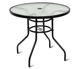 Coast Bistrotafel - Ø 81 cm - Weerbestendig met Paraplugat - Zwart