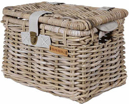 Basil Denton Fietsmand M - Voor - Rotan - Grijs - Medium