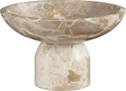Mica Decorations Finnos Schaal op Voet - H11 x Ø25 cm - Marmer - Beige
